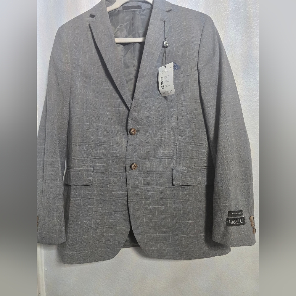 Lauren Ralph Lauren 2 Botton Boys Grey Plaid Bloxbury Lexington Sport Coat 20R